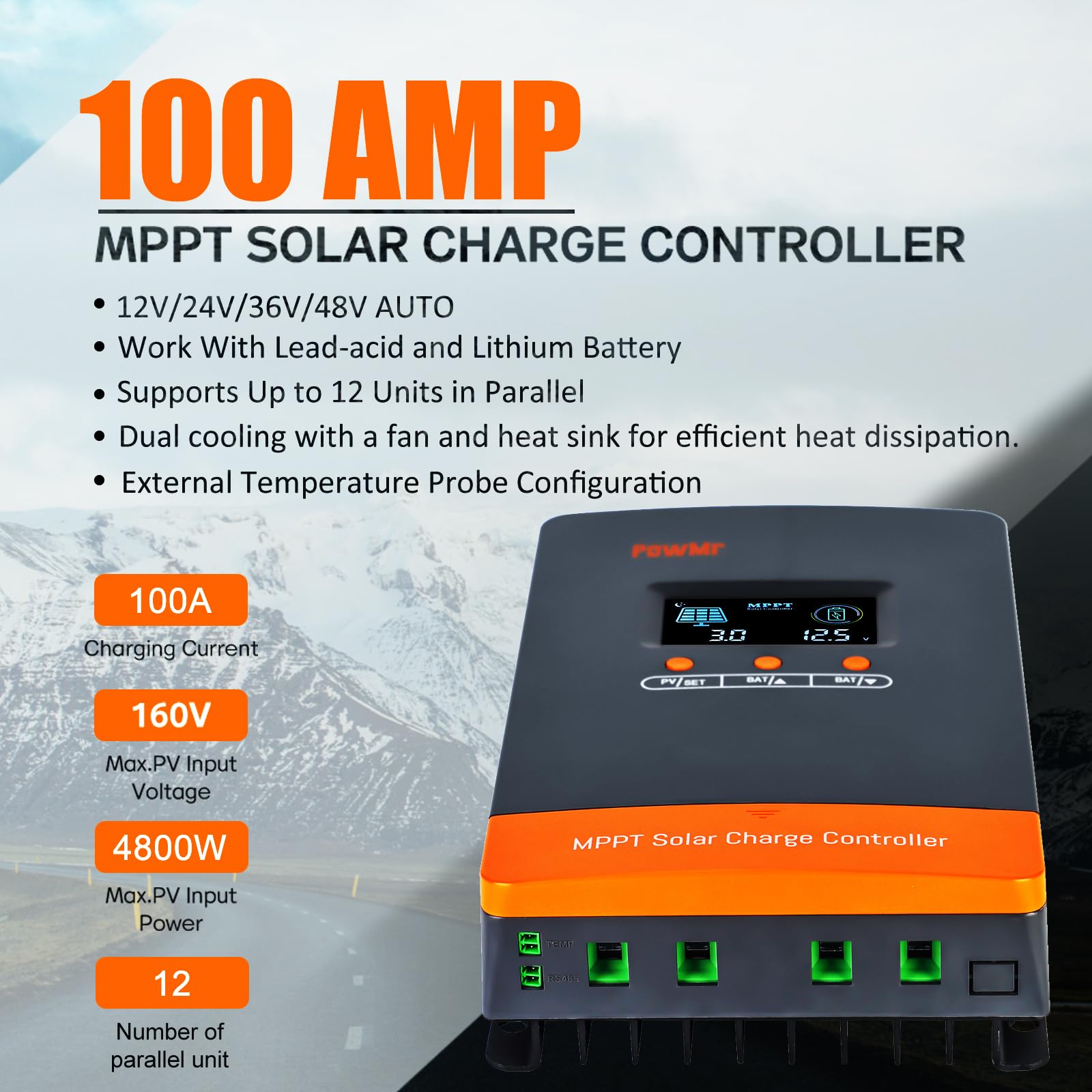 PowMr 100A MPPT 태양광 충전 컨트롤러 12 - Lifepo4 12V 100Ah Bms Bluetooth 리뷰 및 가격